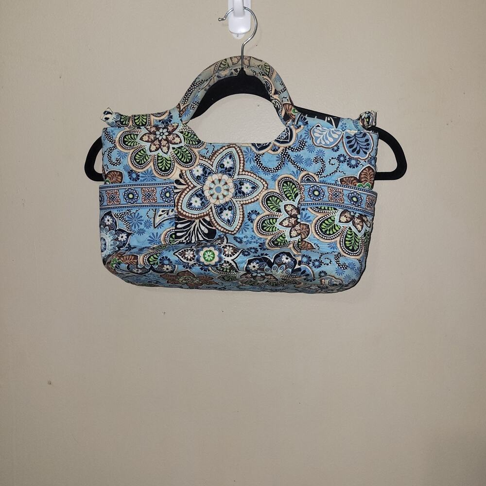 Vera Bradley Purse Handbag Blue Garden Floral Preppy Party Southern Granny‎